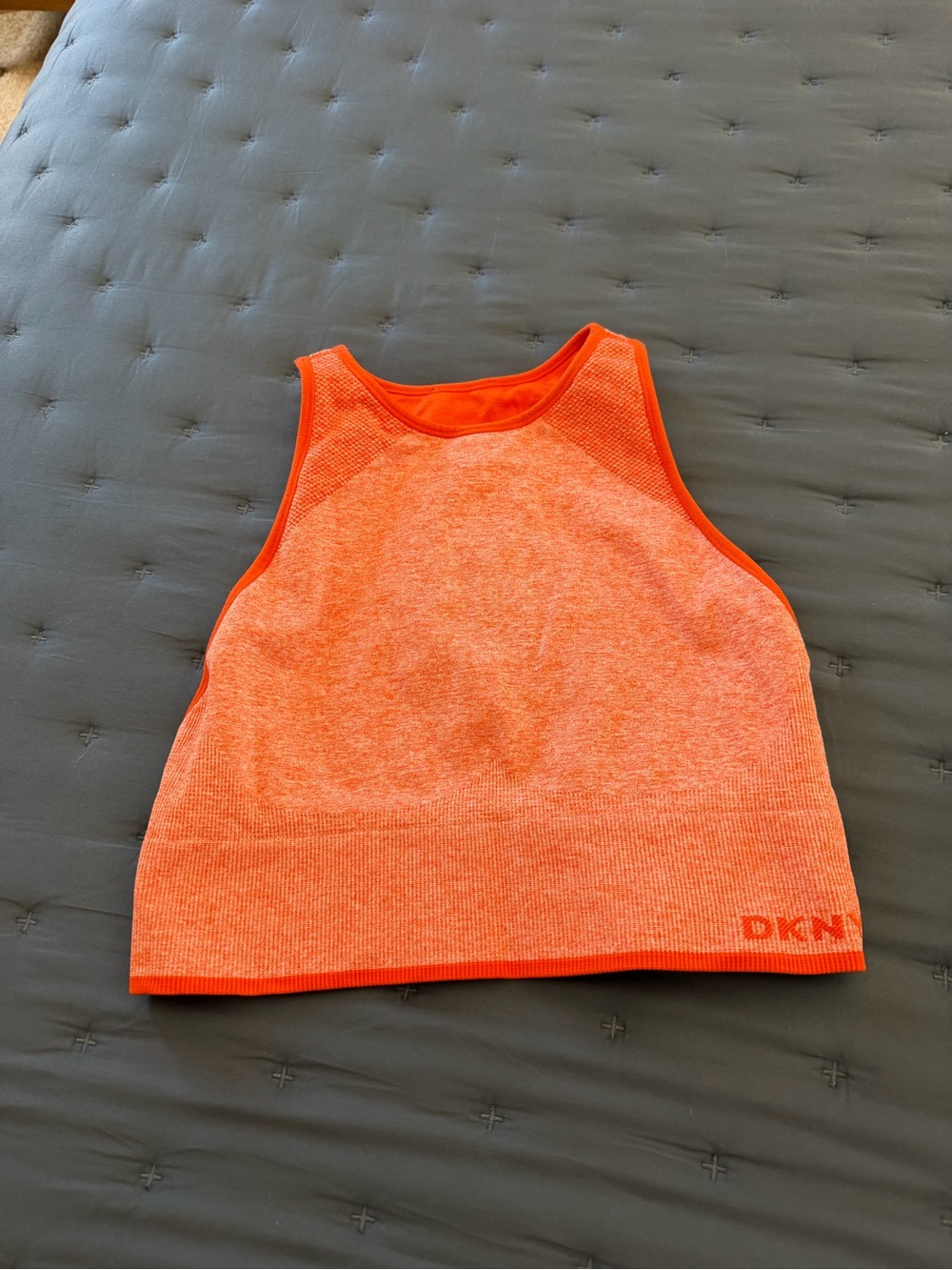 DKNY Orange Ribbed Crop Tank Top